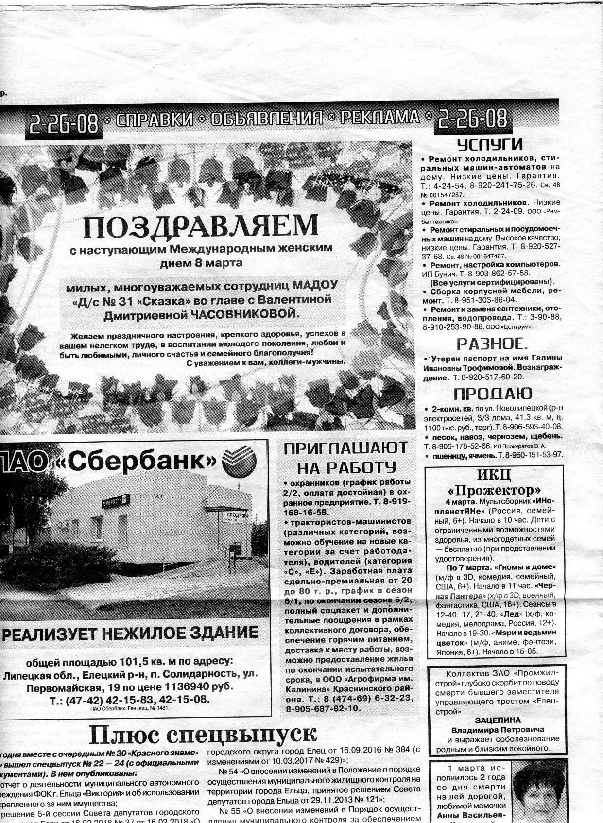  Липецкая область, г. Елец